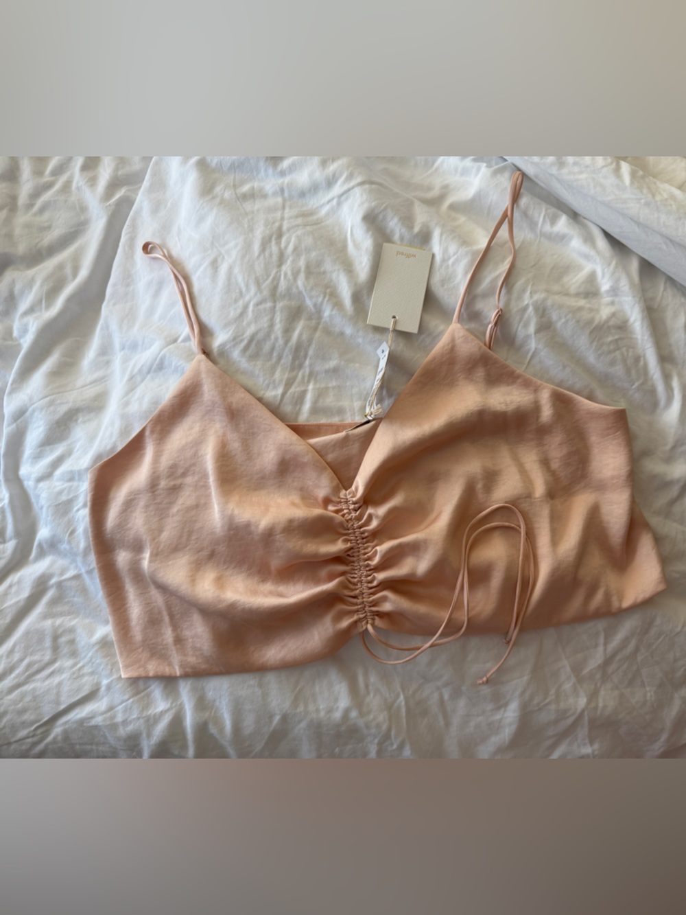 Aritzia Wilfred Verso Top – NWT – Coral Blush Satin Cami – Adjustable Fit